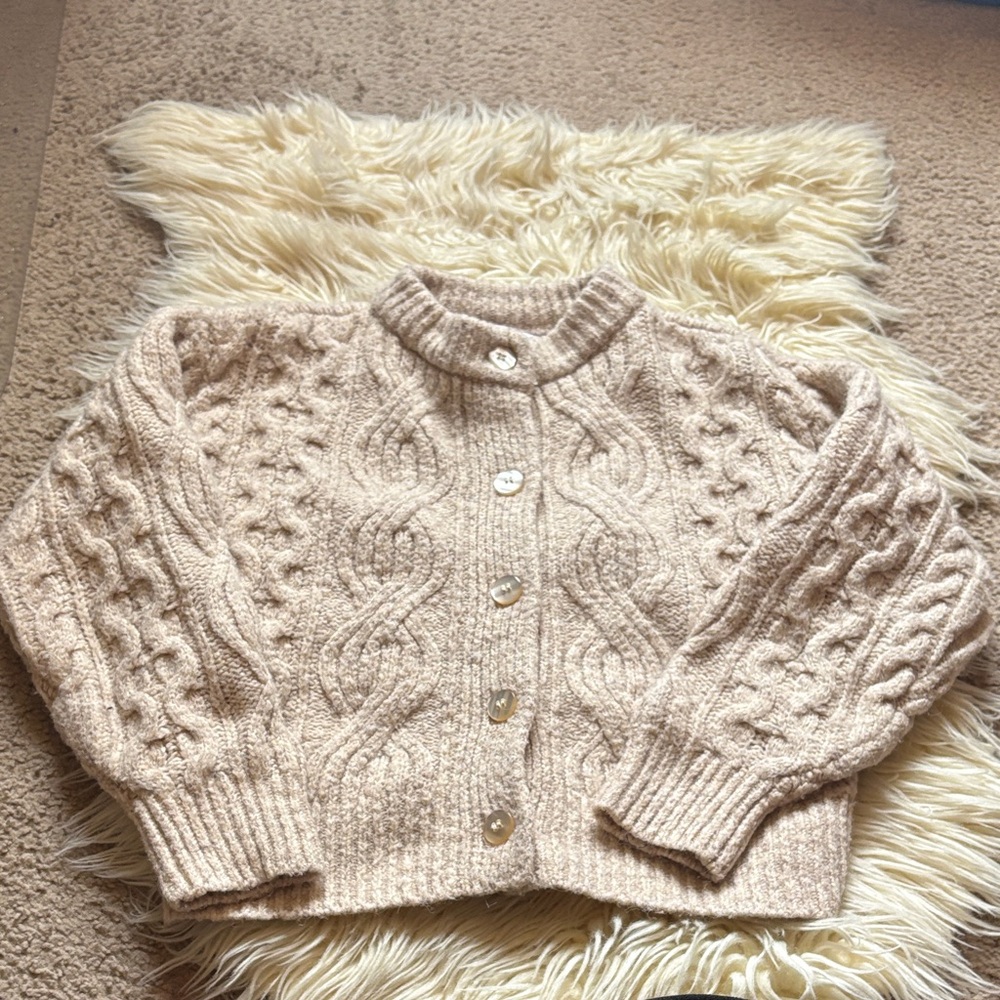 Zara kids girls cable knit cardigan